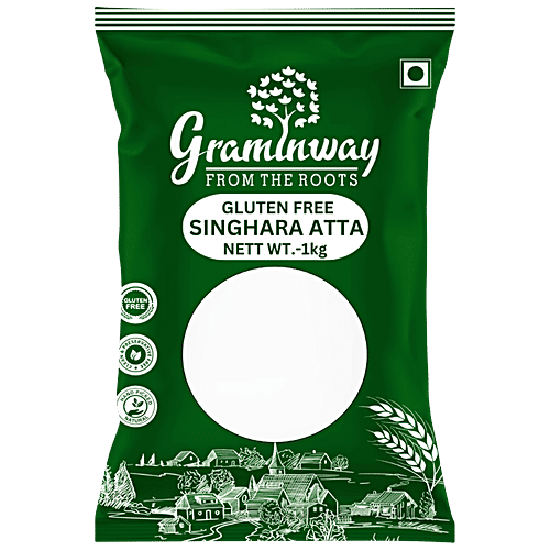 Graminway Singhara Atta - Gluten Free, Iron Calcium Rich, Low Cholesterol, For Breads, Puri, 1 kg  Gluten Free
 Iron Calcium Rich
 Low Cholesterol