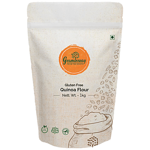 Graminway Quinoa Flour - Gluten Free, Dietary Fibre, Protein Rich, Healthy Alternative For Breads, Chapati, 1 kg  Gluten Free
 Dietary Fibre
 Protein Rich
