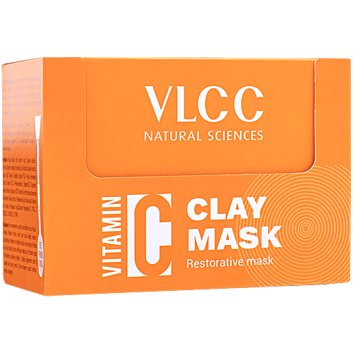VLCC Vitamin C Clay Mask Restorative Clay Mask With Vitamin C & Hyaluronic Acid, 100 g  