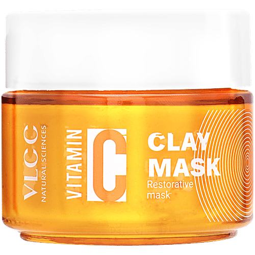 VLCC Vitamin C Clay Mask Restorative Clay Mask With Vitamin C & Hyaluronic Acid, 100 g  