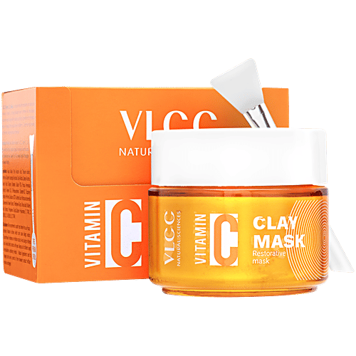 VLCC Vitamin C Clay Mask Restorative Clay Mask With Vitamin C & Hyaluronic Acid, 100 g  