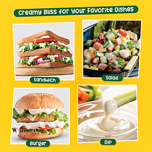 Saffola Eggless Mayonnaise, 250 g Jar Extra Creamy & Tasty, Veg Mayonnaise for sandwich | wraps | pastas | burgers & a dip