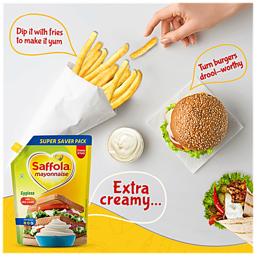Buy Saffola Mayonnaise Eggless With Milk Cream Smooth & Thick Texture