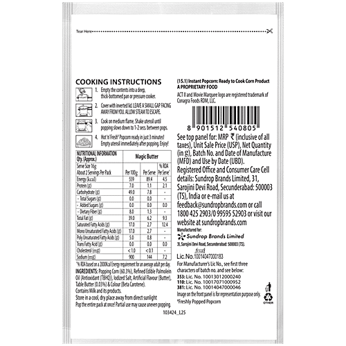 ACT II Magic Butter Instant Popcorn, 35 g  