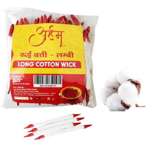 Round Cotton Wicks for Puja, Aarti, Diya (100ct)