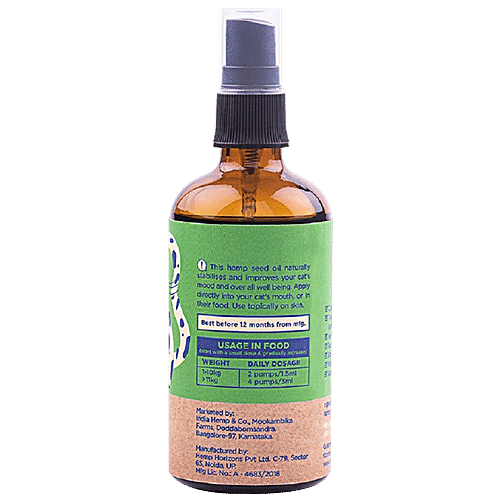 Buy India Hemp and Co Hemp Seed Cat Oil Relieves Anxiety, Easy To