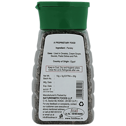 Naturesmith Parsley Seasoning - Use With Pizza, Bread, Salad, No Preservatives & Colours, 15 g Sprinkle Bottle 
