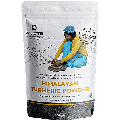 Anveshan Stone-Ground Turmeric/Haldi Powder - High Curcumin, 300 g