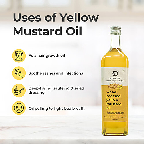 Buy Anveshan Wood Cold Pressed Kachi Ghani Yellow Mustard Cooking Oil Online at Best Price of Rs
