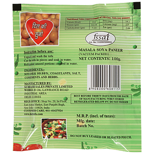 Buy Diet Tofu Masala Soya Paneer Vegan, Rich In Protein, Calcium
