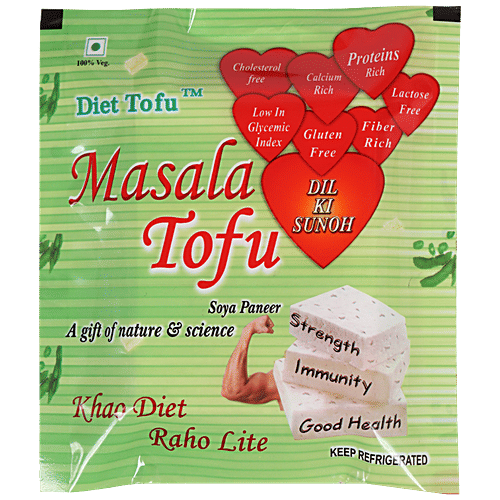 Diet Tofu Masala Soya Paneer - Vegan, Rich In Protein, Calcium & Fibre, Gluten Free, 100 g Pouch