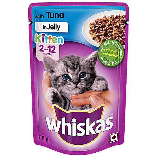 Whiskas Wet Cat Food - Kittens , 2-12 Months, Tuna In Jelly Flavour, Balanced Nutrition, 4 kg (48 packs x 85 g each) Balanced Nutrition
Tuna in Jelly
Healthy Development