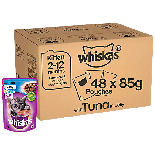 Buy Whiskas Wet Cat Food Kittens , 212 Months, Tuna In Jelly Flavour