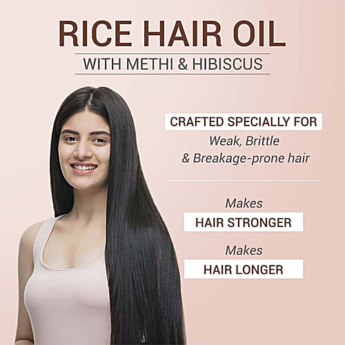 Sesa Rice Hair Oil With Methi & Hibiscus For Long & Strong Hair - 100% Natural, No Mineral Oil, Parabens & Fragrance, 200 ml  