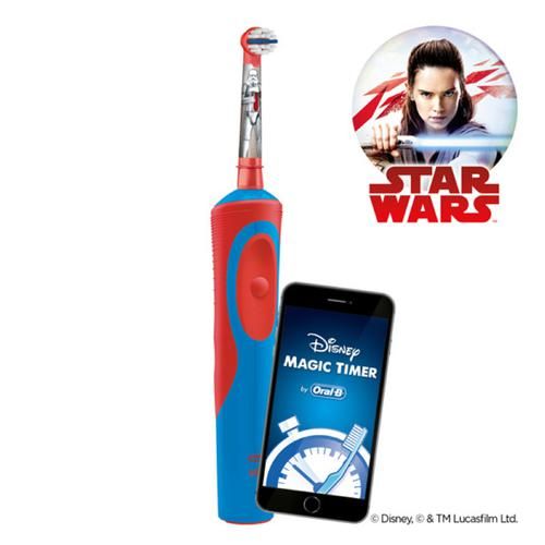 Oral B Kids Electric Rechargeable Toothbrush - Featuring Star Wars Characters, 1 pc  