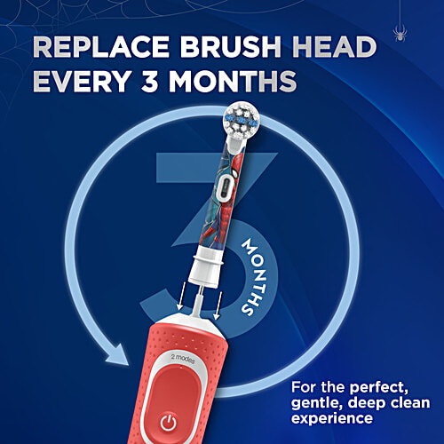 Oral-B Kids Electric Rechargeable Toothbrush - Spider Man, Round Head, Extra Soft Bristles, Age 3+, 1 pc  