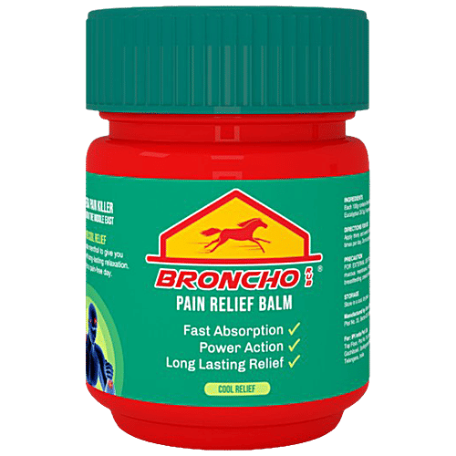Broncho Rub Pain Relief Balm - Cool Relief, Fast Absorption, Power Action, 50 ml  
