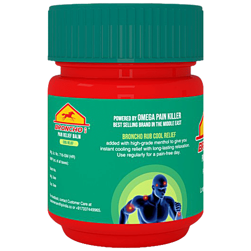 Broncho Rub Pain Relief Balm - Cool Relief, Fast Absorption, Power Action, 50 ml  