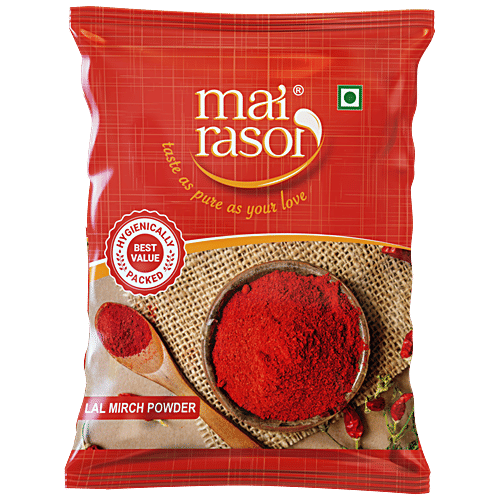 Mai Rasoi Red Chilli/ Lal Mirch Powder - Pure, Premium Quality, Kitchen Essential Ingredient, Adds Flavour & Colour, 50 g (Pack of 2) 