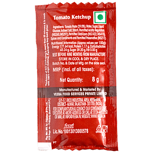 Buy VEEBA Ketchup Tomato Veeba 8 Gms Sachets Online at Best Price of Rs null bigbasket