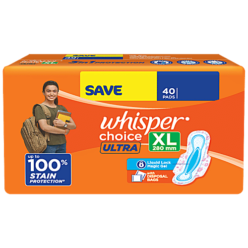 Buy Whisper Choice Ultra Sanitary Pads Up To 100 Stain Protection