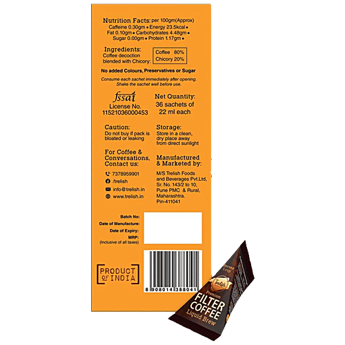 Buy Trelish Filter Coffee Liquid Brew Ready To Use Concoction, From Highest Grade Beans, No