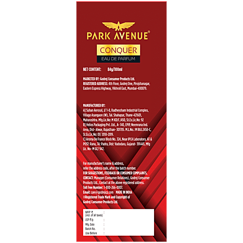 Park Avenue Eau De Perfume - Conquer, Mix Of Citrus, Exotic Spices & Woody Vanilla, 100 ml