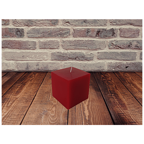 Buy VC Square Pillar Candle Scented, ToxinFree, For Home Decor, Red