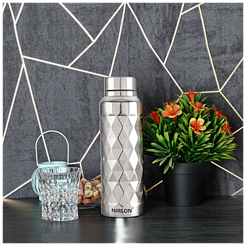 Nirlon Stainless Steel Freezer Bottle - Frozen , Mirror Polished, Leak-Proof, Durable, 1 L  