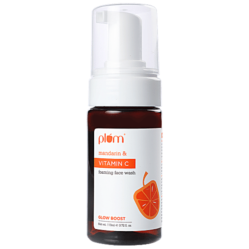 Plum Vitamin C & Mandarin Foaming Face Wash - Gentle, Sulphate Free, For Glowing Skin, 110 ml  