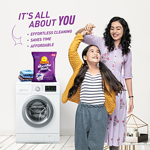 Ghadi Machine Wash Detergent Powder, Lavender Fragrance, Compatible With All Washing Machines, 4 kg  Effortless Cleaning
 Saves Time
 Affordable