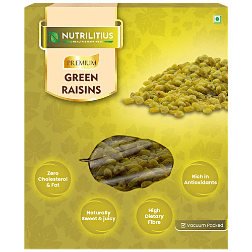 Buy Nutrilitius Premium Green Raisins Rich In Dietary Fibre Online at