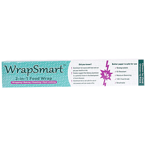 Buy WrapSmart 2In1 Food Wrap Grease Resistant, No Chemical Coating