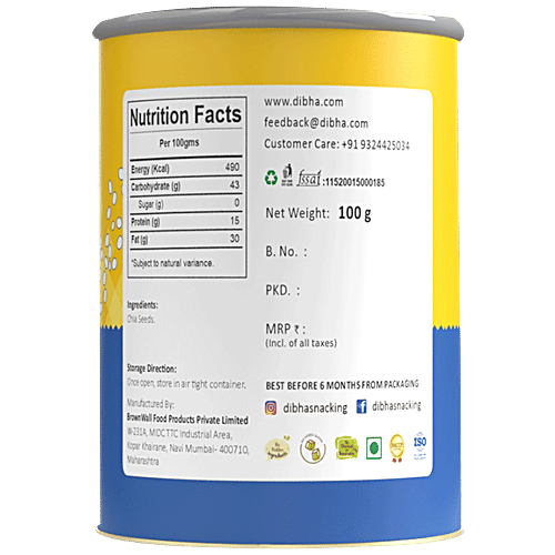 Buy Dibha Roasted Chia Seeds Munchy Snack, Nutritional & Healthy