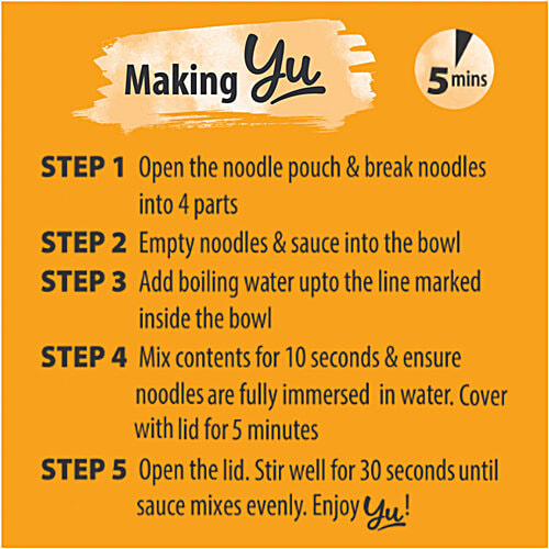 Yu Chilli Manchurian Instant Cup Noodles - Wholesome, No Preservatives, 70 g  