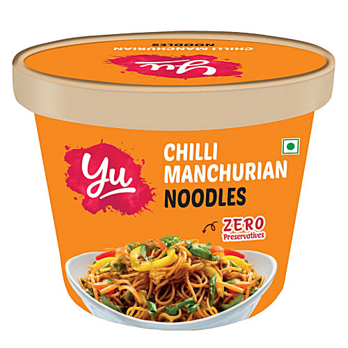 Yu Chilli Manchurian Instant Cup Noodles - Wholesome, No Preservatives, 70 g  