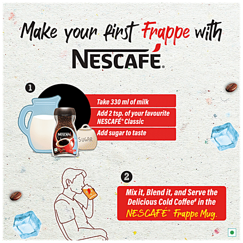 Nescafe Classic Cold Coffee Kit - Rich & Aromatic, Refreshing, Boosts Energy, 100 g (Get Free Frappe Mug Inside)