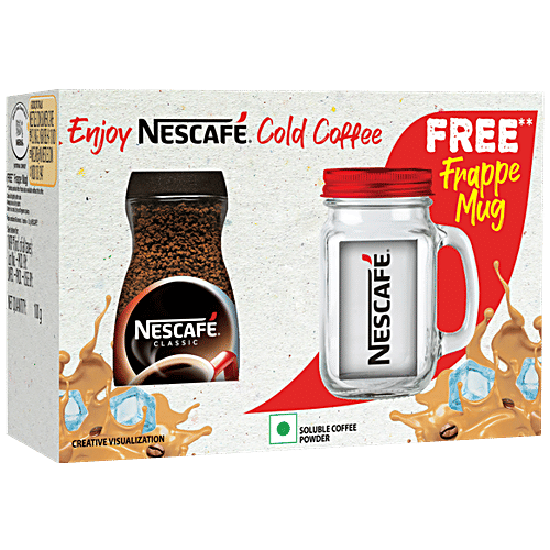 Nescafe Classic Cold Coffee Kit - Rich & Aromatic, Refreshing, Boosts Energy, 100 g (Get Free Frappe Mug Inside)