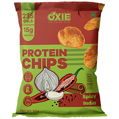 Buy Oxie Nutrition Protein Chips Baked, Crunchy, Healthy Snack, Spicy India Online at Best