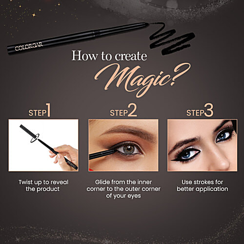 ColorBar Intensely Rich Kajal Duo - Creatively Black, Long Wearing, Smudge Proof, Water Resistant, 0.6 g (Pack of 2) 
