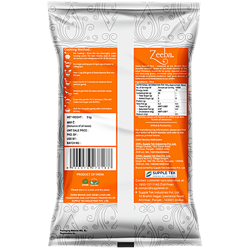 Zeeba Dubar Basmati Rice - Pure Authentic & Delicious Taste, Unique Aroma, 5 kg  