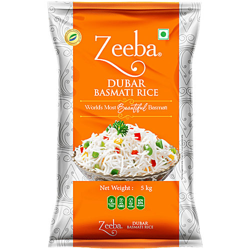 Zeeba Dubar Basmati Rice - Pure Authentic & Delicious Taste, Unique Aroma, 5 kg  