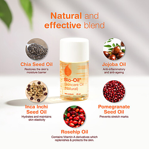 Buy BioOil BioOil Natural, 100 Natural Skincare Oil for Glowing Skin. Acne Scar Removal