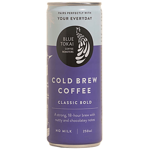 Blue Tokai Cold Brew Coffee Bold - Made with Arabica, No Milk, 250 ml Can 
