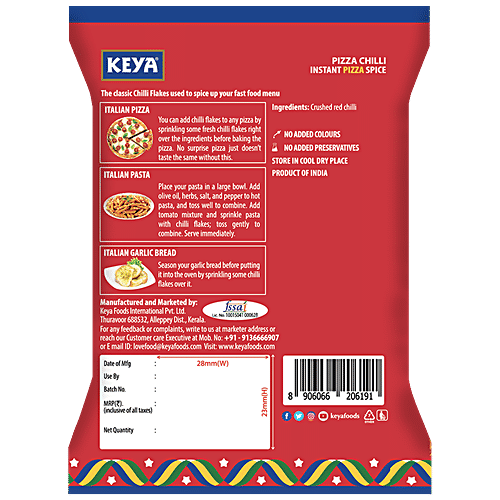 Keya Pizza Chilli Seasoning For Italian Dishes, 10 g