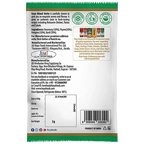 Buy Keya Mixed Herbs Freeze Dried, Basil, Oregano, Thyme & Rosemary