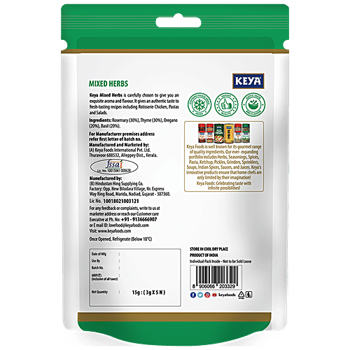 Buy Keya Mixed Herbs Freeze Dried, Basil, Oregano, Thyme & Rosemary