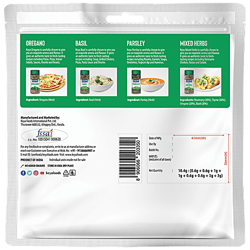 Keya Herbs Super Pack - Gourmet Seasonings, For Sprinkling, Garnishing, Cooking Use, 10.4 g  