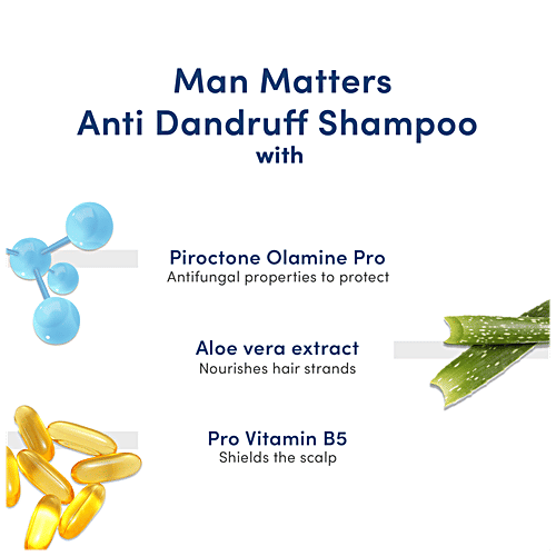 Man Matters Anti Dandruff Shampoo With Tea Tree - 1% Ketoconazole , Reduces Inflammation, Itchy Scalp, 100 ml  