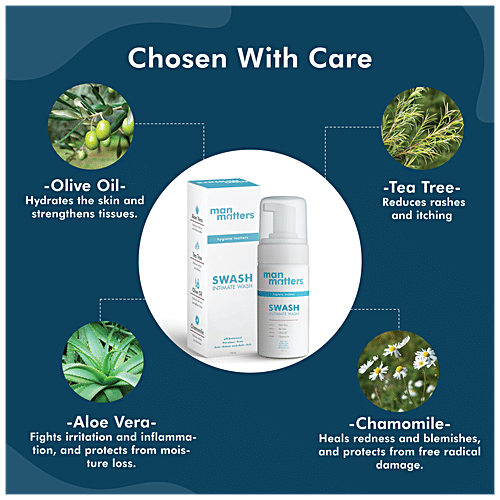 Man Matters Swash Intimate Hygiene Wash - pH Balanced, Anti-Itch, For Men, 120 ml  